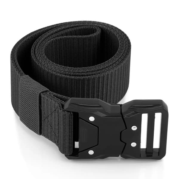Taktisk bælte, performancebælte, unisex, med quick release-spænde, sort
