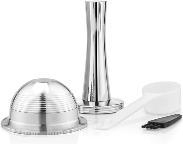 Genopfyldelige Nespresso Vertuo Plus Kaffekapsler i Rustfrit Stål (70 ml / 2,4 oz)