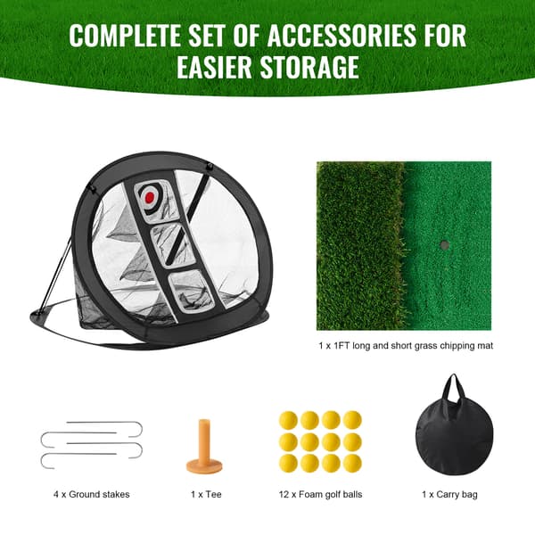 Golf Chipping Net Pop Up Golf Practice Net Bærbart Indendørs Slaghjælpemiddel