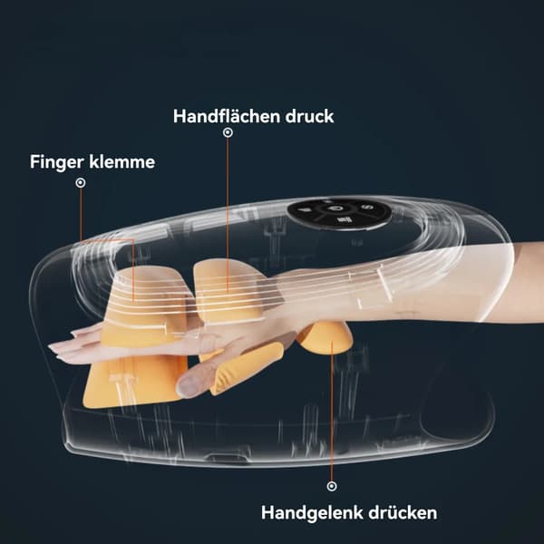 Håndholdt massager, håndmassager, 4 massageprogrammer, 3 trykintensiteter og 2 temperaturniveauer, håndmassage