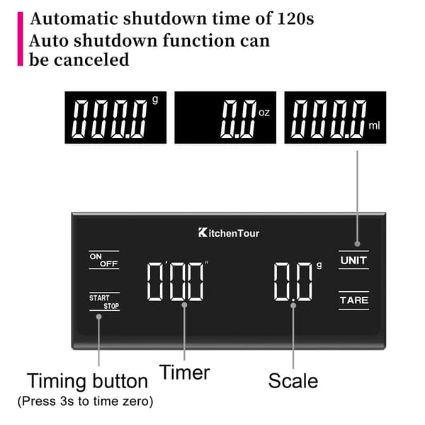 Kaffevåg Timer Digital Multifunktionell Vägning