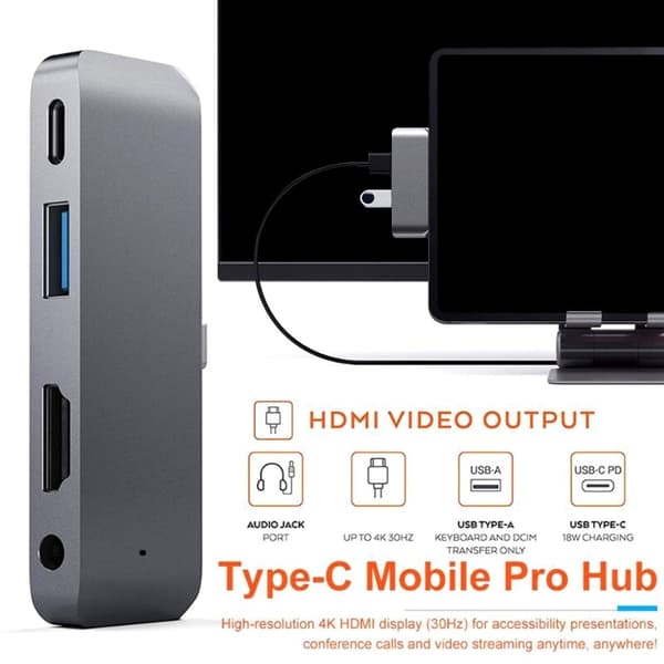 USB-C Laptop Dock Display 4/5-i-1 Multi-Port