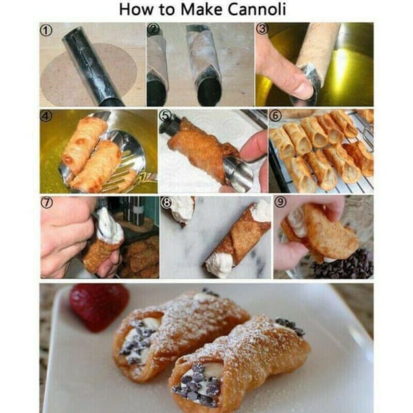 10x Cannoli Form Fløderør Skalhorn Form Bageform Croissant Værktøj