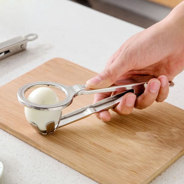 Äggskärare i rostfritt stål, klyftare, silver