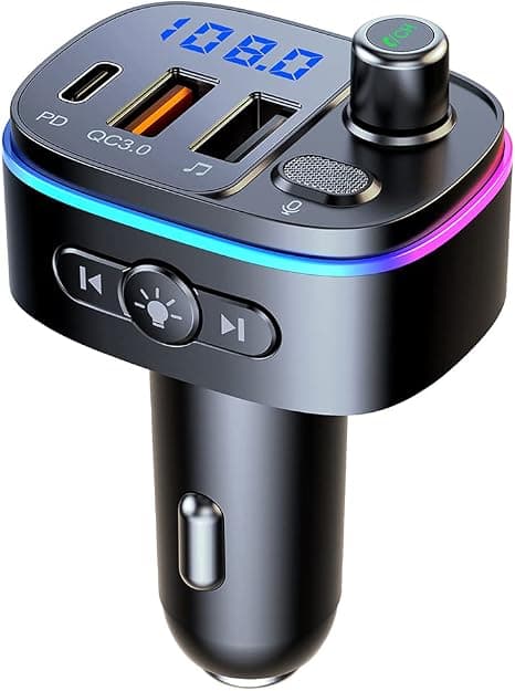 Bil BT-sändare plug & play-adapter. stöder snabbladdning QC3.0usb trådlös ljudmottagare handsfree-samtal