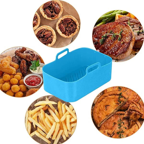 Rustfrit Stål Airfryer Stativ Damp Grill 4-Ben Dobbeltlag