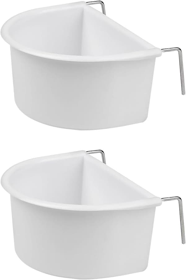 2 vand- og madkombinationsfoderautomater til fuglebur med kroge