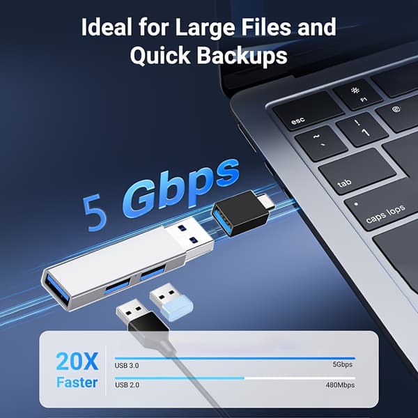 2 stk. adapter splitter 3.0 interface hub computer multifunktionel dockingstation en til tre USB-forlænger (uden usb-c interface)