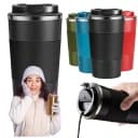 Stor isoleret krus i rustfrit stål, skridsikker, 510 ml - Sort