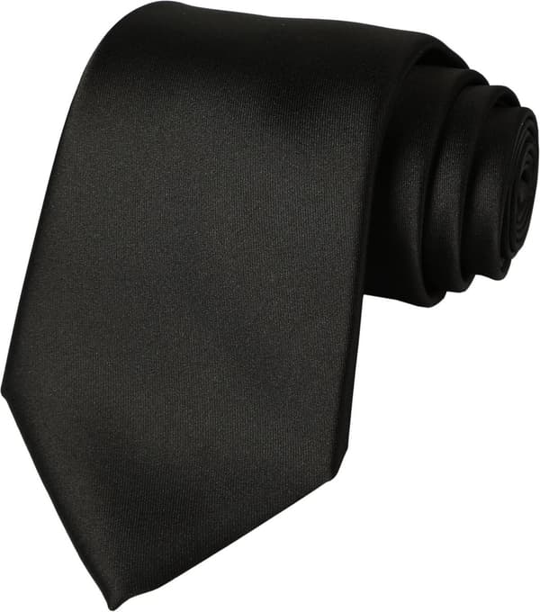 2-delt stilfuldt slips - ensfarvet - satin - 5cm - 142cm - sort
