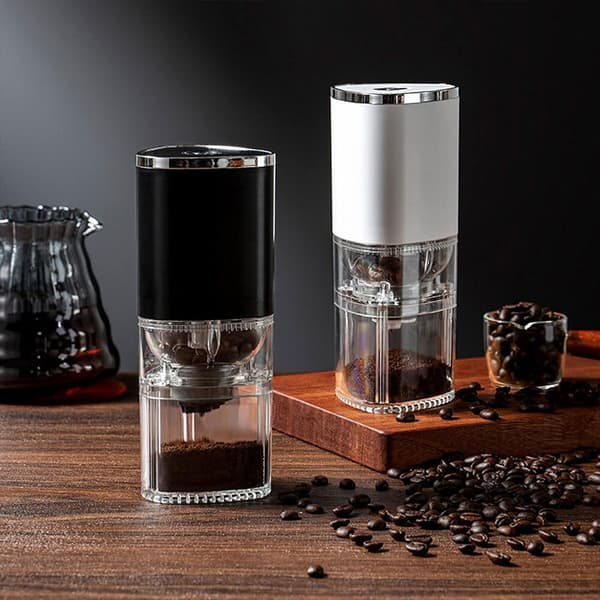 Elektrisk kaffekværn til formaling af bønner, nødder, krydderier, urter, blender, USB, hvid