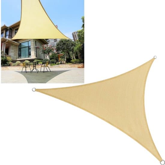 2-delad triangulär skuggduk, markis, UV-skyddsdesign, uteplatsmarkis, triangulär markis, utomhusskuggduk, 4*4*4 meter, för uteplatser