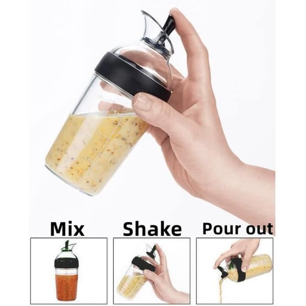 Salatdressing Shakerkop - 240 ml - Sort - Rustfrit Stål - Sauceblender