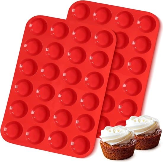 Todelt silikone muffin-/cupcakeform sæt - 24 mini cupcakes - fleksibel og non-stick
