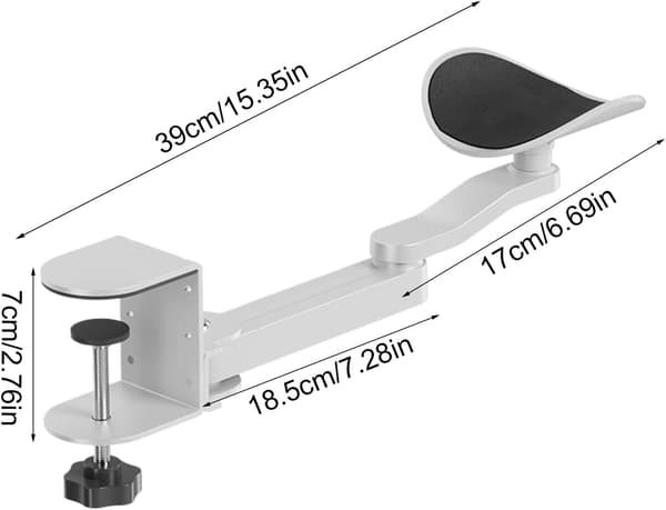 Computerbord armlæn og albuestøtter - Ergonomisk - Hvid