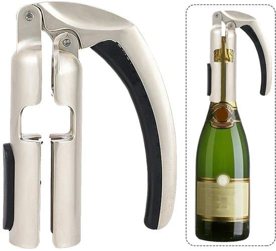 Champagnekorkskruv - Professionell korkskruv för mousserande vin - Silver