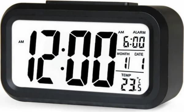 Digital väckarklocka LED Digital väggklocka Datum Temp. 12 timmar 24 timmar USB 3D väckarklocka Sovrum Kontor Dimbar klocka Svart