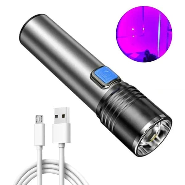 Ladattava LED UV-mustavalotaskulamppu