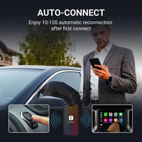 Mini CarPlay trådløs adapter til automatisk CarPlay-forbindelse i din bil.