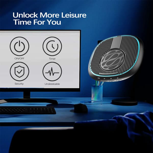 Ultratynd museshaker m/ timer & LED-indikator – USB-C, lydløs, til stationære & bærbare computere