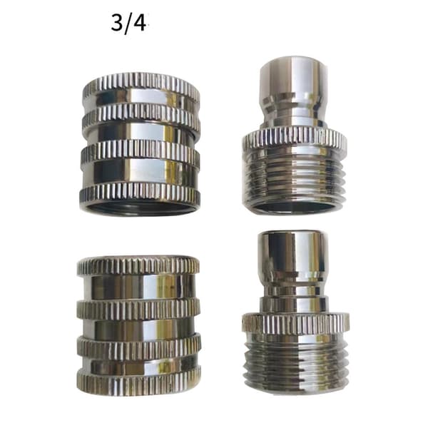 Rustfrit Stål Haveslange Quick-Connect Fittings Sæt 1.91cm GHT 3/4 Interface Kraftig Quick-Release til Sprøjter 3 Stykker
