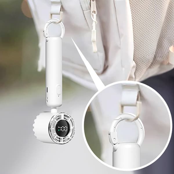 Mini Håndholdt Ventilator Bærbar Sammenklappelig Skrivebordskøler USB Genopladelig - Hvid