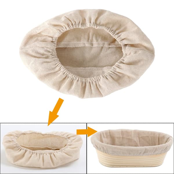 6 brödjäskorgar, linnebakningsdegkorgsfoder, jästduk, jäskorgsbakningstillbehör, linneinlägg (oval 25cm)