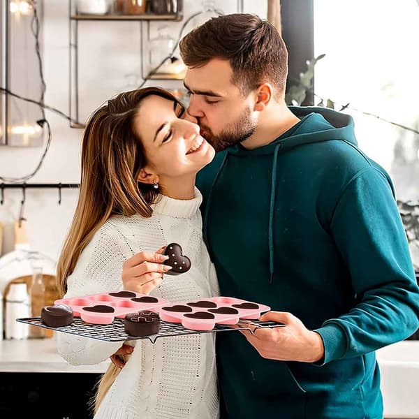 Chokoladeform sæt, Valentinsdag silikone bageform, chokoladeform - pink