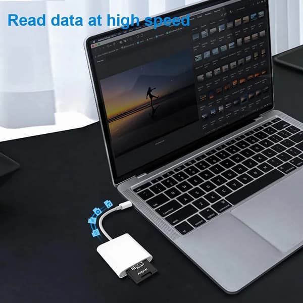 I56 USB-C SD TF-kortlæser Cbl. Adapt. 2-i-1, egnet til iPad Pro, Mac & Android-enheder