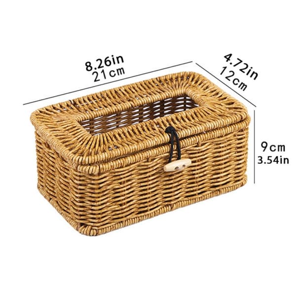 3 st vävnadshållare Box Wicker servett dispenser rustik arrangör hem