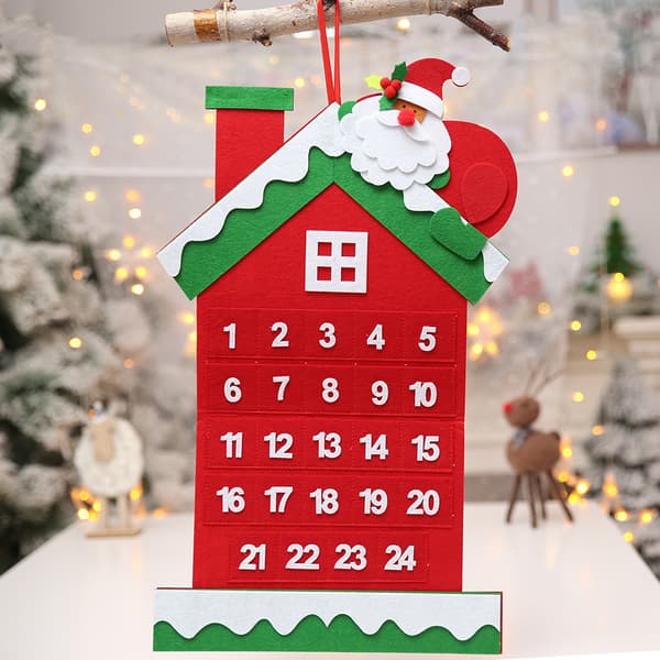 Julkalender i filt - Julhus