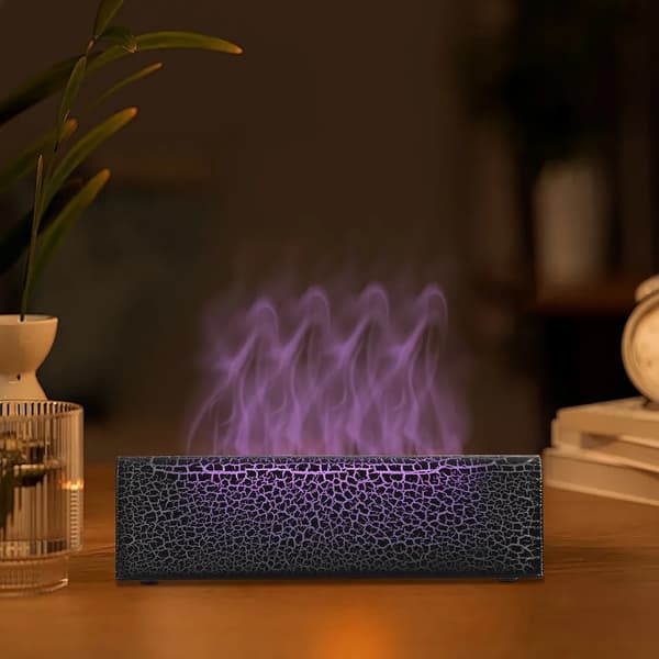 7-farvet flamme aroma diffuser med timerfunktion, velegnet til æteriske olier