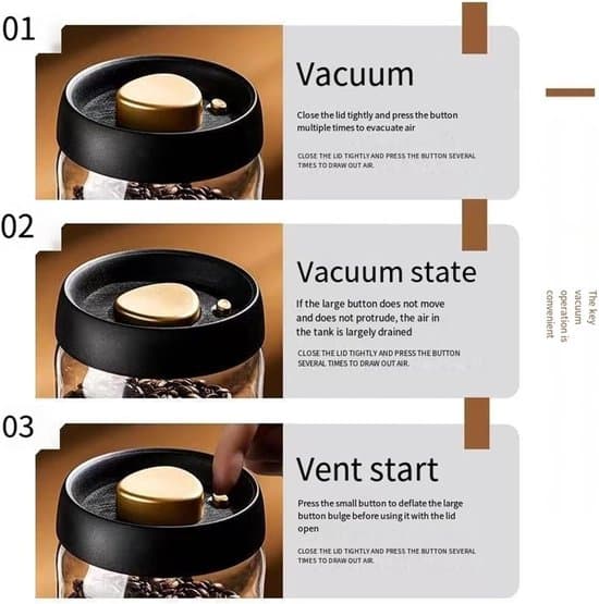 Vakuumförvaringsburk - Lufttät - 1800 ml