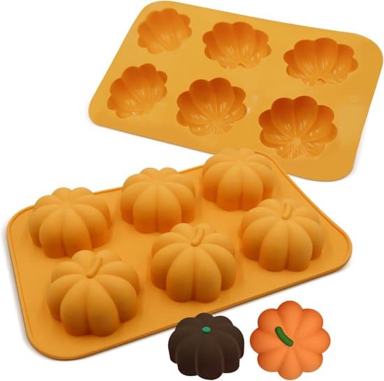 Græskar Silikone Chokolade- og Sæbeform - 6-hulrum 3D Efterår Thanksgiving Bageform - 2-pak