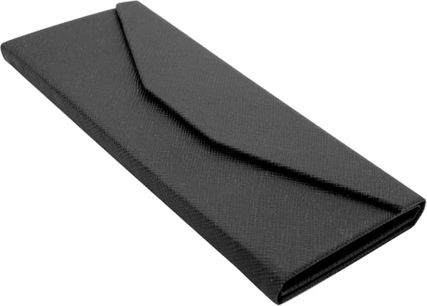 Vikbart solglasögonfodral, styv triangelbox med magnetisk stängning och innerfoder, unisex.