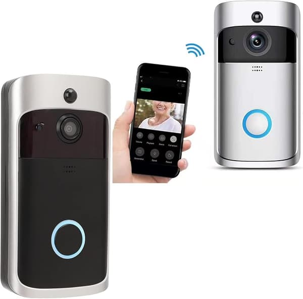 WiFi smart video dörrklocka, 720P kamera mörkerseende fjärrvideointercom