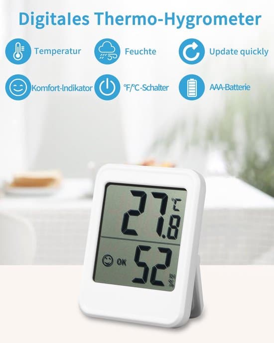 3-pack digital mini-termometer och hygrometer med komfortnivåindikator