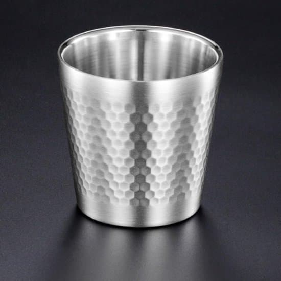 4-pack stapelbara isolerade campingmuggar i rostfritt stål (175 ml, silver)