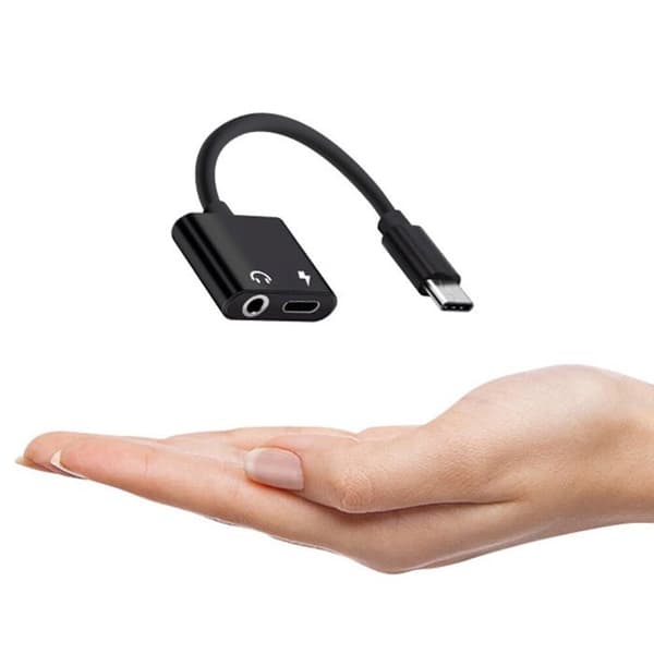 USB Type-C til 3,5 mm lydadapterkabel, 2-i-1 Type-C til 3,5 mm stereo hovedtelefonadapter med mikrofon.