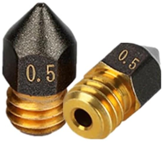 3D-printer reservedele - 3D-printer dyser - 2-delt MK8 vulkanske messingdyser 0,5 mm, egnet til 1,75 mm Ender3 Pro/CR10/S