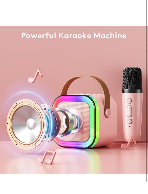 Mini Karaokemaskin Barn Bärbar Bluetooth-högtalare Trådlös