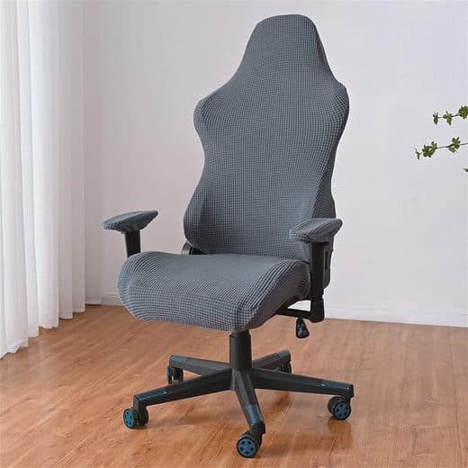 Stolsöverdrag, gamingstolsöverdrag, 4-delat set - grå