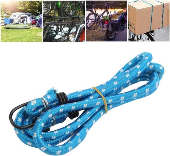 Elastiksnor - Elastisk bagagestrop - Fastgør bagage sikkert - Med robuste kroge - 140 cm lang - Blå