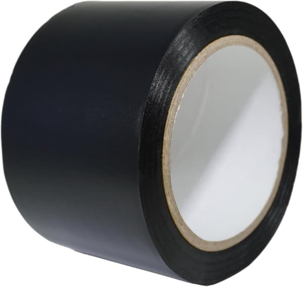 5 ruller sort stribet vinyltape: 5 cm bred, 152 cm lang