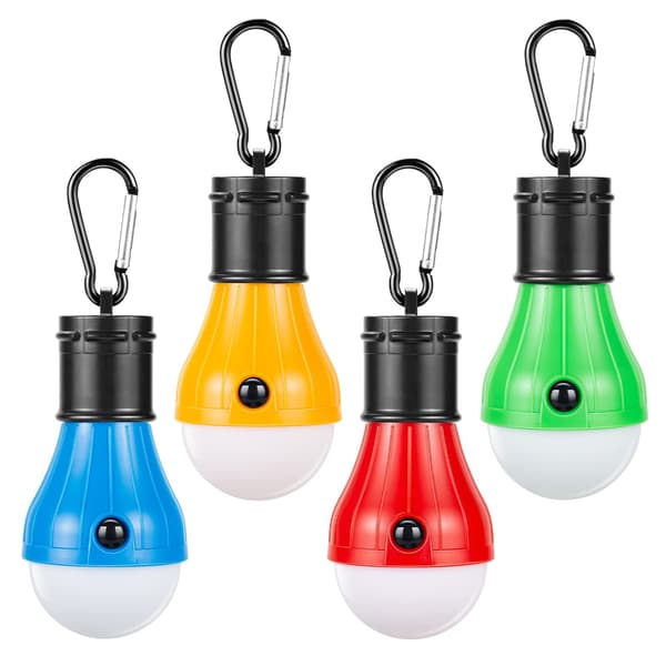 4-pack LED-campinglampor bärbara tältkarbiner för backpacking och resor