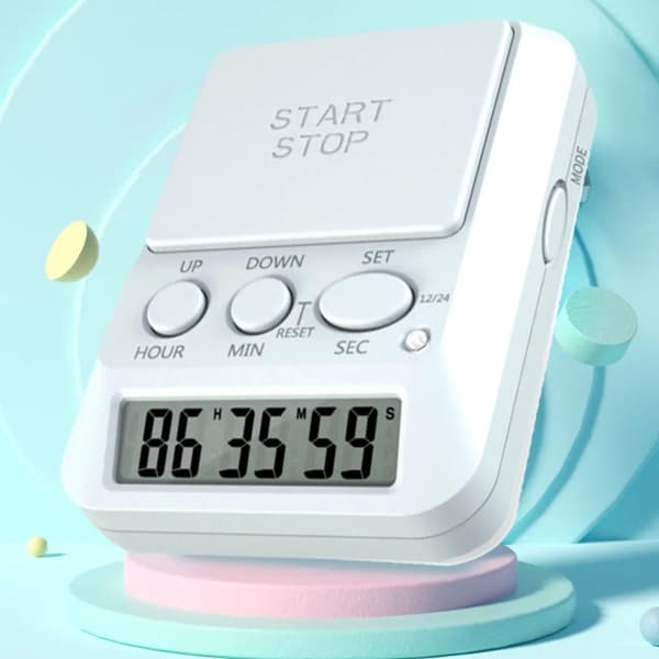 Studietimer, nedtællingstimer, buzzertimer, lystimer, ur, multifunktionel elektronisk timer, sød digital timer, velegnet