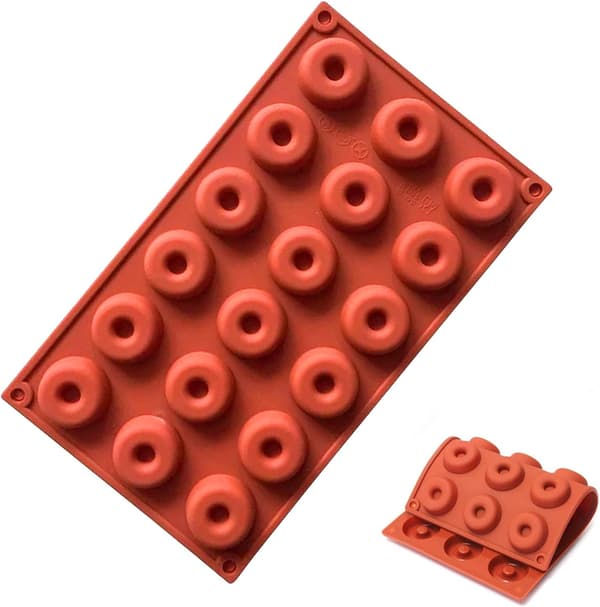 Minidonutmolds, runda bröd- och kakbakformar, 18 bakställ