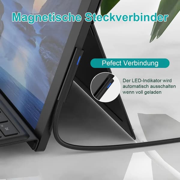 Bærbar strømadapter, opladerkabel 65W 15V 4A Microsoft oplader strømforsyning, egnet