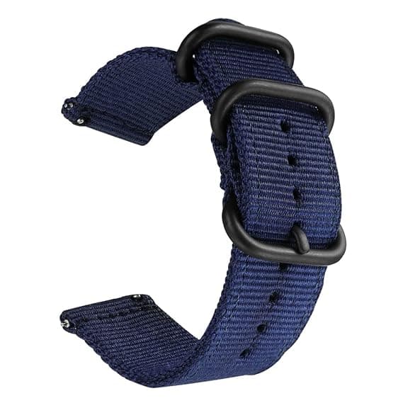 Unisex klocka med snabbfäste i nylon (18 mm, blå)