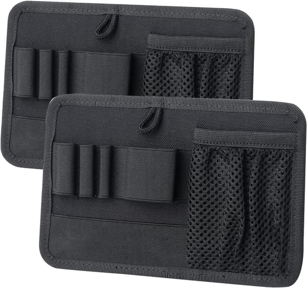 Opbevaringsplade Multifunktionel Organizer til Rygsække Veste Grejtasker Daglig Opbevaring Elastisk Webbing Netlommer 2-pak Sort